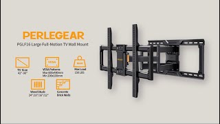 StepByStep Installation Guide for Perlegear PGLF16 Full Motion TV Mount [upl. by Lerraf790]