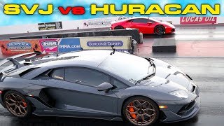 KING OF THE RING PHOTO FINISH  770HP Lamborghini Aventador SVJ vs Huracan Drag Racing 14 Mile [upl. by Sevy]