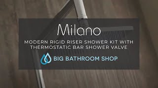 Milano  Modern Rigid Riser Shower Kit with Thermostatic Bar Shower Valve [upl. by Janey530]