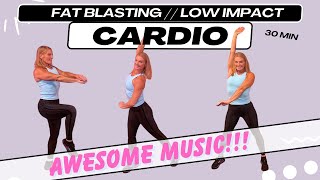 30 Minute LOW IMPACT CARDIO WORKOUT  FAT BURNING  FUN MUSIC [upl. by Atte]