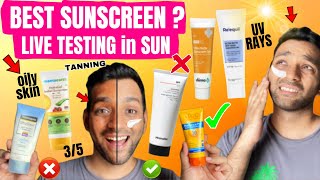 6 Best Sunscreens in India for All Skin Types  Live testing in Hot Sun at 40 Degrees  ANKIT TV [upl. by Airdnahs]