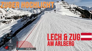 4K Ski Arlberg Skiing Lech amp Zug from Zuger Hochlicht 220 226 227 228 229 Austria GoPro HERO11 [upl. by Rammus]