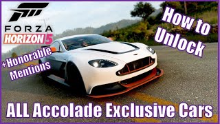 Forza Horizon5 How to Unlock All Accolade Exclusives  Honorable Mentions [upl. by Rosenblatt]