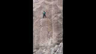 Bishop Owens River Gorge Flash Flood 12b solo [upl. by Imik]