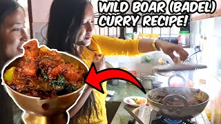 Spicy Badel Curry Recipe  Cooking Wild Boar Curry  How to cook wild boar meat feat Kushma Vlogs [upl. by Ayekan]