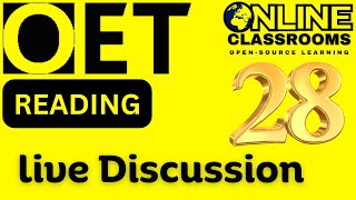 oet reading part C live class [upl. by Nivac200]