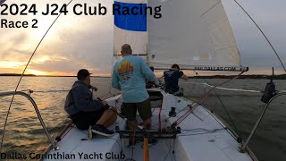 J24 Wednesday night club racing Race 2 With onboard crew conversation and tactics [upl. by Ennairrac]