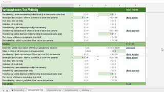Rekenmodel verbouwing Kosten verbouwing per m3 en m2 Excel Template [upl. by Inasah192]