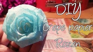 Diy Maak een Crepe papier roos Rolled ribbon rose [upl. by Quill]