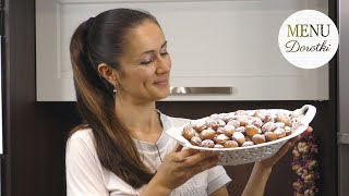 Przepis na najszybsze i najłatwiejsze mini pączki Jak zrobić pączki i się nie narobić MENU Dorotki [upl. by Persons269]