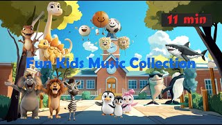 Fun Kids Music Collection v1  12min  Penguins  Zoo Shark and Whale Dino Jumping song [upl. by Etteniotna236]