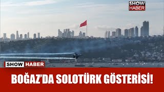 İstanbul Boğazı semalarında SOLOTÜRK ve Türk Yıldızlarından Cumhuriyetin 100 yılı uçuşu [upl. by Tadashi]