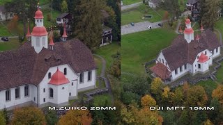 DJI Inspire Pro X5 test  MZUIKO 25mm 57mm lens [upl. by Comstock]