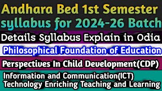 Andhara Bed 1st Semester Syllabus  Andhra Bed Syllabus Deatails Explain  Bed syllabus for all [upl. by Alis388]