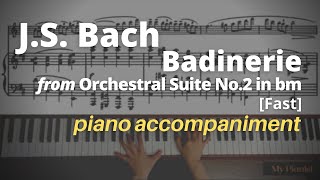 Bach  Badinerie from Orchestral Suite No2 in b minor Piano Accompaniment Fast [upl. by Newell]