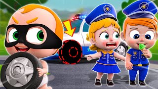 Police Girl Chase Little Thief 👮🏻‍♀️🚨😝  Baby Police Song  NEW✨ Nursery Rhymes For Kids [upl. by Oiralih]