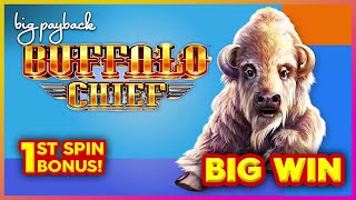 First Spin Bonus YES → BUFFALO CHIEF Slot AWESOMENESS [upl. by Rehprotsirhc]