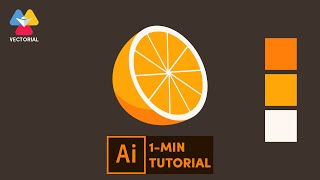 Orange tutorial in Adobe Illustrator  1 minute tutorial for beginner [upl. by Klehm]