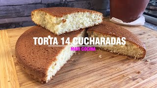 TORTA 14 CUCHARADAS SIN BALANZA FACIL Y ECONOMICA [upl. by Novelia]