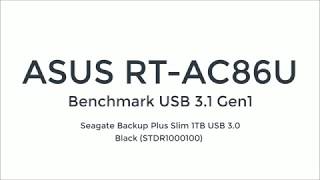 ASUS RTAC86U  Benchmark USB 31 GEN1 AsusWRT Merlin [upl. by Odlareg654]