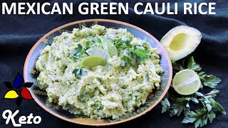 Keto Mexican Green Cauliflower Rice also called Creamy Avocado Cilantro Lime Rice or Guacamole Rice [upl. by Etnad681]