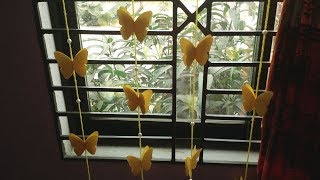 DIY  Butterfly Curtain for Window  Door How to Make Butterfly Hanging for RoomHome Decoration [upl. by Uahc476]