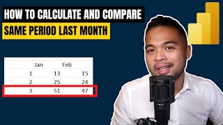 How to compare SAME PERIOD LAST MONTH in Power BI using DAX  Beginners Guide to Power BI [upl. by Bodnar]