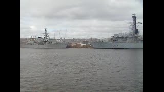 HMS KENT HMS NORTHUMBERLAND AND HMS IRON DUKE in Devonport [upl. by Tay482]