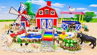 Build a Miniature Country Farm Diorama with Cow Barn and Windmill  Cattle Farm  Barnyard Animals [upl. by Sanderson798]