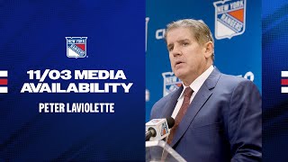 NYR vs NYI Peter Laviolette Postgame Media Availability  Nov 3 2024 [upl. by Leksehc]