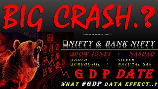 🔴 GDPData  NIFTY amp BANKNIFTY VIEW🚨📊 GDP का क्या होगा असर❓ DOWJONES  GOLD  SILVER  CRUDEOIL [upl. by Ayisan]