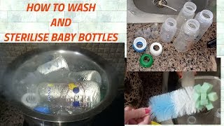 How to wash and sterilize baby feeding bottles [upl. by Ailugram]