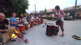 Djembe jam session w parku staromiejskim Łódź [upl. by Dranel772]