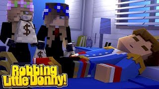 ROBBING ALL OF LITTLE DONNYS MONEY wLittle Carly and Little Kelly Minecraft [upl. by Ahseenat]