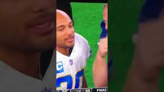 Austin Ekeler “Were you gonna kneel it” Raiders Player “YEA” [upl. by Tadio]