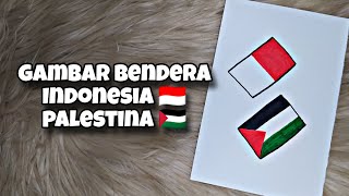 gambar bendera Indonesia  palestina 🇮🇩🇵🇸 [upl. by Carrew]