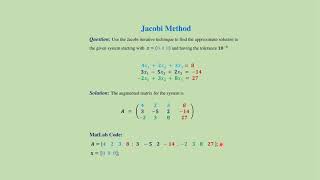 71 Jacobi method MatLab code  download link [upl. by Nyleaj]