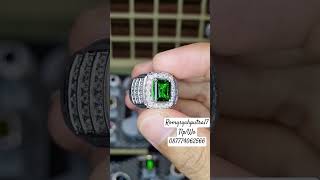 Natural Chrome Diopside 213cts Untreated Russia  Ket  ID CARD LAB  Ring Silver Size 18 [upl. by Irollam886]