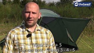 Outwell Vigor 3 4 and 5 Tent 2018  Innovative Family Camping [upl. by Normalie]