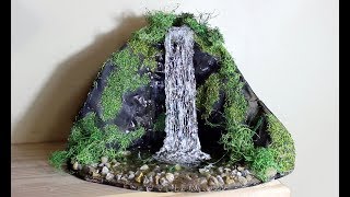 APRENDA COMO FAZER MAQUETE CASCATA  COMO HACER UNA CASCADA  DIY WATERFALL MODEL [upl. by Airlee]