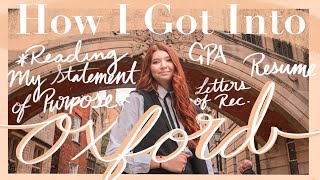 HOW I GOT INTO OXFORD FOR MY MASTERS GPA Statement of Purpose Resume etc  International Student [upl. by Ahsila]