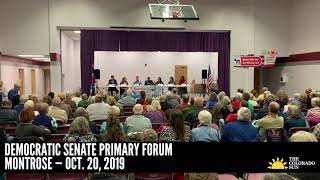 Colorado Democratic Senate Primary Forum in Montrose — Oct 20 2019 [upl. by Ateiram]