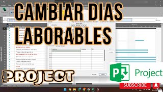 💥como cambiar los DIAS LABORABLES en MS Project [upl. by Redlac]