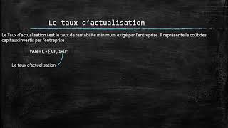 Gestion financière Séance 1 Le Taux dactualisation [upl. by Namas]