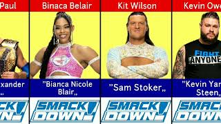 SMACKDOWN ROASTERS REAL NAME  2024 WWE WRESTLER DATA [upl. by Ayihsa]