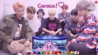 BTS reagindo a Now United quot Lendasquot No Caldeirão do Huck 💖🌈 [upl. by Ecila258]