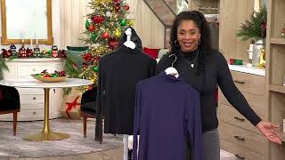 Joan Rivers Wardrobe Builders Butter Funnel Neck Long Sleeve Top on QVC [upl. by Novat]