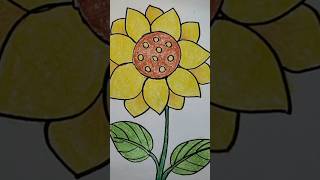 Easy sunflower drawing 🌻youtubeshorts [upl. by Foley558]