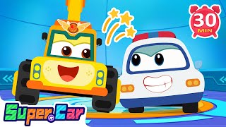 The Best Duo  Excavator amp Police Car  Kids Cartoons amp Kids Songs [upl. by Yattirb]