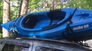 How To Secure a Kayak On Car or SUV Using J Bar Roof Rack [upl. by Aniala]